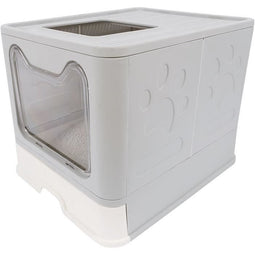 Toilethuis - M HUISDIEREN - SILE TOP - Grijs - 51 x 41 x 12,5 cm - Praktisch, uitneembaar, schuif...