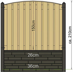 Tuindeco - Berton paal Geul wit/grijs driewegsmodel 280 cm Tuindeco
