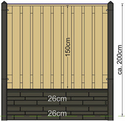 Tuindeco - Berton paal Geul antraciet tussenmodel 280 cm Tuindeco