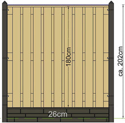 Tuindeco - Berton paal Schelde antraciet hoekmodel 277 cm Tuindeco