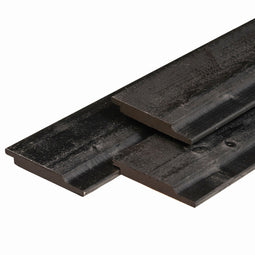 Tuindeco - Halfhouts rabat Noord-Europees O/S-IV vuren, 1,9x14,5x300 cm zwart Tuindeco