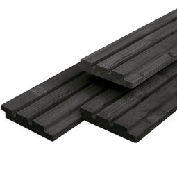 Tuindeco - Triple profiel Midden-Europees vuren zwart gespoten 2,2x14,0x300 cm Tuindeco