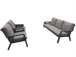 Driesprong collection - Domenico loungeset 3 delig antraciet zonder tafel