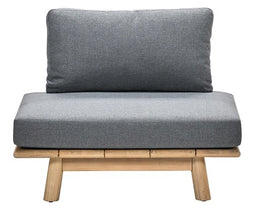 Garden impressions - Lunar lounge fauteuil acacia white wash/rope dark grey/mystic grey