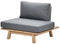 Garden impressions - Lunar lounge fauteuil acacia white wash/rope dark grey/mystic grey