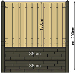 Tuindeco - Berton paal Schie antraciet eindmodel 280 Tuindeco