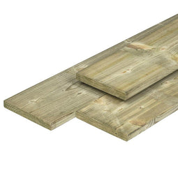Tuindeco - Midden-Europees grenen tuinplank gedroogd, groen geimpregneerd, geschaafd 4rh 1,5 x 14...