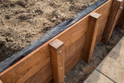 Tuindeco - Opgeklampte schotten hardhout klasse 1 40 mm L200xH120 cm Tuindeco