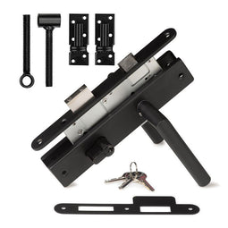 Tuindeco - Tuindeurslot set RVS zwart Tuindeco