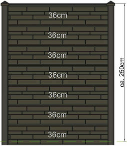 Tuindeco - Berton sleufpaal Reest antraciet tussenmodel 316 cm met kabeldoorvoer Tuindeco