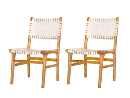 Tuindeco - Teak tuinstoel Mataram (set van 2 stoelen) Tuindeco