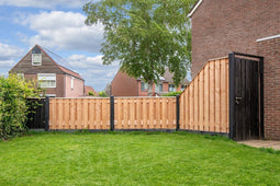 Tuindeco - Tuindeur Privacy grenen zwart 120 cm Tuindeco
