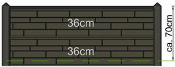 Tuindeco - Berton borderpaal Hunze wit/grijs tussenmodel 145 cm Tuindeco