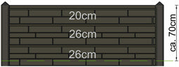 Tuindeco - Berton borderpaal Hunze wit/grijs eindmodel 145 cm Tuindeco