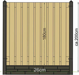 Tuindeco - Berton paal Amstel antraciet hoekmodel 280 cm Tuindeco