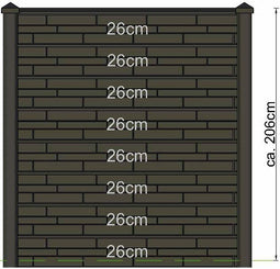 Tuindeco - Berton sleufpaal Reest antraciet tussenmodel 272 cm Tuindeco