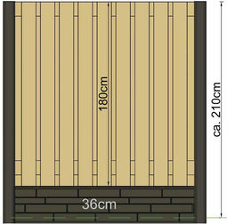 Tuindeco - Berton sleufpaal Reest antraciet tussenmodel 280 cm met kabeldoorvoer Tuindeco
