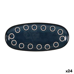 Serveerschaal La Mediterránea Almudena Blauw Ovalen 29 x 13,5 x 2,4 cm (24 Stuks)