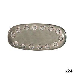 Serveerschaal La Mediterránea Almudena Grijs Ovalen 25 x 12 x 2,2 cm (24 Stuks)