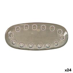 Serveerschaal La Mediterránea Almudena Grijs Ovalen 29 x 13,5 x 2,4 cm (24 Stuks)