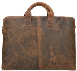 Rat Pack by Orange Fire Leren Handtas/Sleeve 17 inch Rat Pack OF 555/17 Bruin