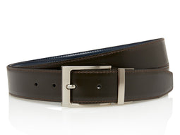 Timbelt Df Heren Volnerf Leren Pantalon Riem 105/3,5 cm Blauw/Bruin