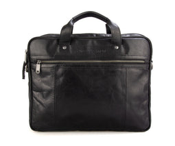 Spikes & Sparrow Leren Laptoptas 15 inch 24244 Zwart