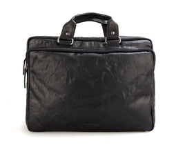 Spikes & Sparrow Leren Laptoptas 16.4 inch 3-Vaks Bronco Zwart