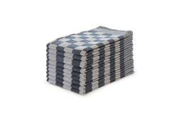 Elegance Theedoekenset Blok 65x65cm - blauw - set van 10