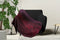 LINNICK Flanel Fleece Deken Snake - bordeaux/zwart - 140x200cm