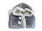 LINNICK Hoodie Flanel Fleece Deken Met Capuchon Croco - zilver - 130x180cm