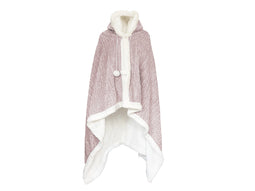 LINNICK Hoodie Flanel Fleece Deken Met Capuchon Croco - licht roze - 130x180cm