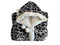LINNICK Hoodie Flanel Fleece Deken Met Capuchon Leopard - zwart/wit - 130x180cm