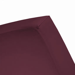 Hoeslaken double jersey 120x200/220cm burgundy (tot 25cm) Damai