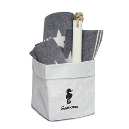 Seahorse cadeauset Stardust blue 3 gastendoekjes & zeep