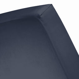Cinderella Sundays - Hoeslaken (tot 30 cm) - Satijn - 90x200 cm - Marine