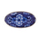 Royal Delft Broche ovaal bloem blauw