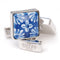 Royal Delft manchetknoop vierkant bloem