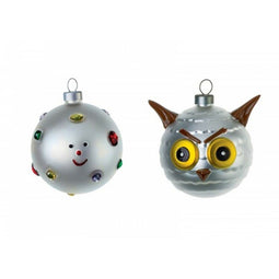 Alessi set van twee kerstballen Uffoguffo en Fioccodineve