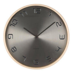 Karlsson wandklok Bent Wood zilver