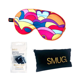 Satin Sleep Mask - Lucy in the Sky Print - Sleep Mask, Black Earplugs & Bag