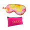 Satin Sleep Mask - Orange Tye Dye - Sleep Mask & Pink Bag