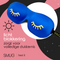 Contoured 3D Blackout Sleep Mask - Wink Print, Blue - Sleep Mask & Pink Earplugs