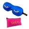 Contoured 3D Blackout Sleep Mask - Wink Print, Blue - Sleep Mask & Pink Bag