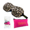 Contoured 3D Blackout Sleep Mask - Animal Print - Sleep Mask, Pink Earplugs & Bag