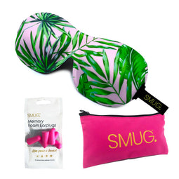 Contoured 3D Blackout Sleep Mask - Palm Print - Sleep Mask, Pink Earplugs & Bag
