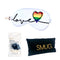 Satin Sleep Mask - Pride Love Print - Sleep Mask, Black Earplugs & Bag