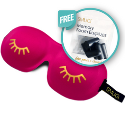 Contoured 3D Blackout Sleep Mask - Wink Print, Bright Pink - Sleep Mask Only