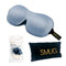 Contoured 3D Blackout Sleep Mask - Grey - Sleep Mask, Black Earplugs & Bag