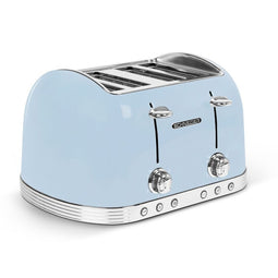 4-Slots retro broodrooster light blue